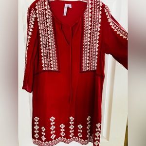 Embroidered Red Dress